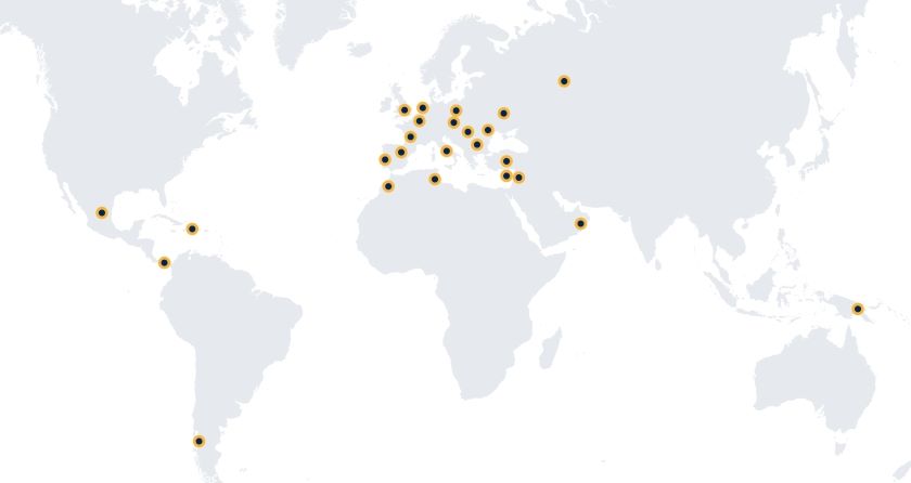 Tecnopol mapa polyurea en el mundo